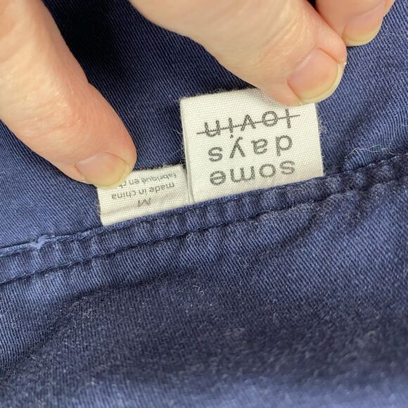 Some Days Lovin Jacket Womens Medium Blue Canvas Cargo Lace Up Back Parka PacSun - Picture 11 of 12